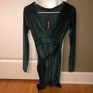 Emerald Green Velvet Dress